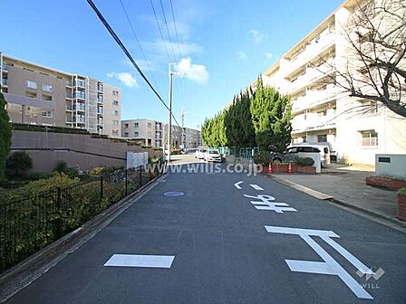 敷地東側の前面道路(南側から)