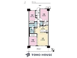 オーベル松戸ヒルズ 3LDKの間取図画像