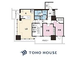 ライオンズタワー柏 2LDKの間取図画像