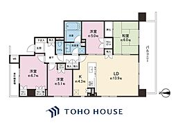 プレジール立石 4LDKの間取図画像