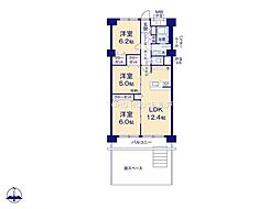 新松戸東パークハウスA 3LDKの間取図画像