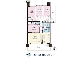 ワンダーベイシティSAZANサウスウイング 4LDKの間取図画像