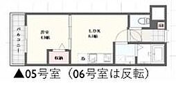 アーバンコート加古川 2階1LDKの間取り