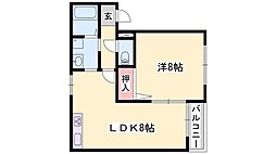 エスペレール 1LDKの間取図画像