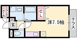ヴェルロール西今宿 ワンルームの間取図画像
