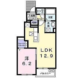 エレガンテヴィラ1 1LDKの間取図画像