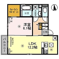 D-Mimosa 1LDKの間取図画像