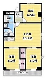 ハイツ野田 3LDKの間取図画像
