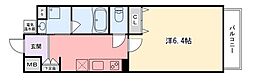 インタービレッジ船丘 1Kの間取図画像