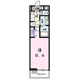 サンシャトー 1Kの間取図画像