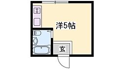 カーサ西飾磨ビル ワンルームの間取図画像