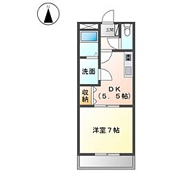 ガーデンホームオーブ 1DKの間取図画像