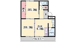 ヴィラナリー加東1号棟 2DKの間取図画像