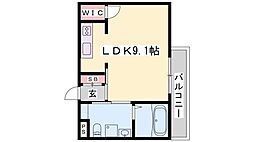 コリーヌ ワンルームの間取図画像