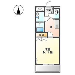 コーラルガーデン 1Kの間取図画像