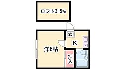 ミストラル神屋町West 1Kの間取図画像