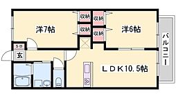 アコード・デ・ファン 2LDKの間取図画像