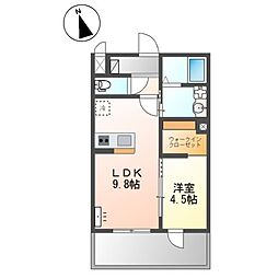 メゾン ド アミュレット 1LDKの間取図画像