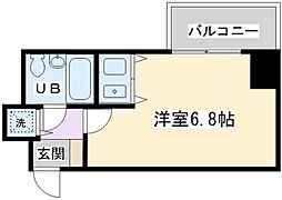 朝日プラザサウスコア姫路 ワンルームの間取図画像