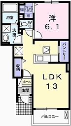 プロムナードコルヌスフロリダ3 1LDKの間取図画像