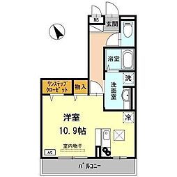 セジュール町坪 ワンルームの間取図画像
