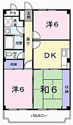 エンセントメゾン 3DKの間取図画像
