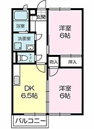 ラムール・ファミーユ 2DKの間取図画像