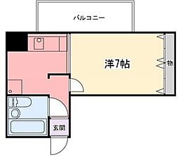 東今宿中村コーポ1 1Kの間取図画像