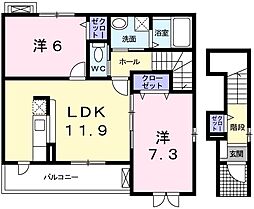 ソレアード3 2LDKの間取図画像