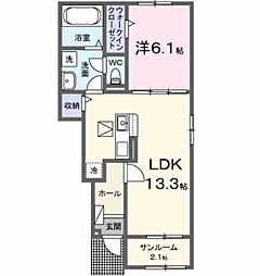 ファミールK II 1LDKの間取図画像
