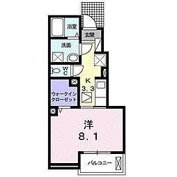 シャルマン・ドミール 1Kの間取図画像