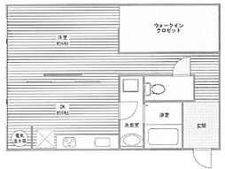 奥野ビル 1LDKの間取図画像