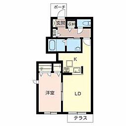 エステート今宿 1LDKの間取図画像