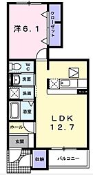 フェリシテ 1LDKの間取図画像