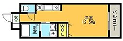 プルミエール ワンルームの間取図画像