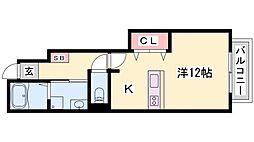 ドリーム新町 1Kの間取図画像