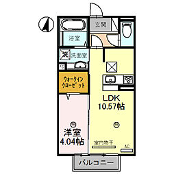セジュールM青山西 1LDKの間取図画像