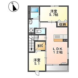 ハーバーサイド別府 2LDKの間取図画像