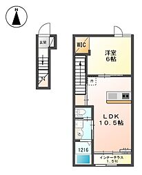 グランディールTS 1LDKの間取図画像
