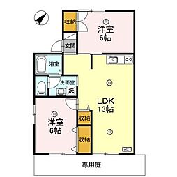 セジュールプリニエA 2LDKの間取図画像