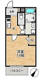 ALEGRIA姫路東 1Kの間取図画像