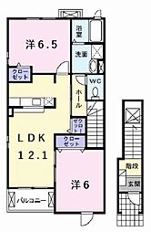 コンソラーレC 2LDKの間取図画像