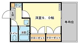 フォレスト光 1Kの間取図画像