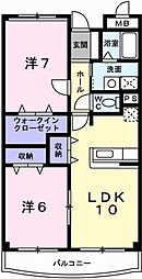 フラッツ・アイ2 2LDKの間取図画像