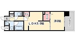 クロスフロント十二所線 1LDKの間取図画像