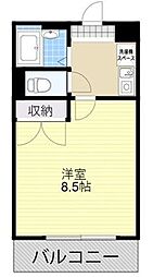 MISTRAL下手野 1Kの間取図画像