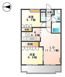 パークアヴェニュー 2LDKの間取図画像