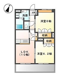 プリンシピオ 2LDKの間取図画像