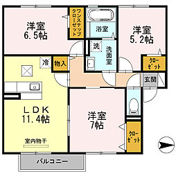 エクセレント早瀬 3LDKの間取図画像