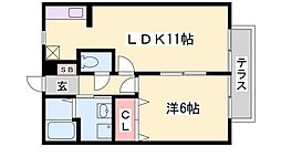 プチシャンテ 1LDKの間取図画像